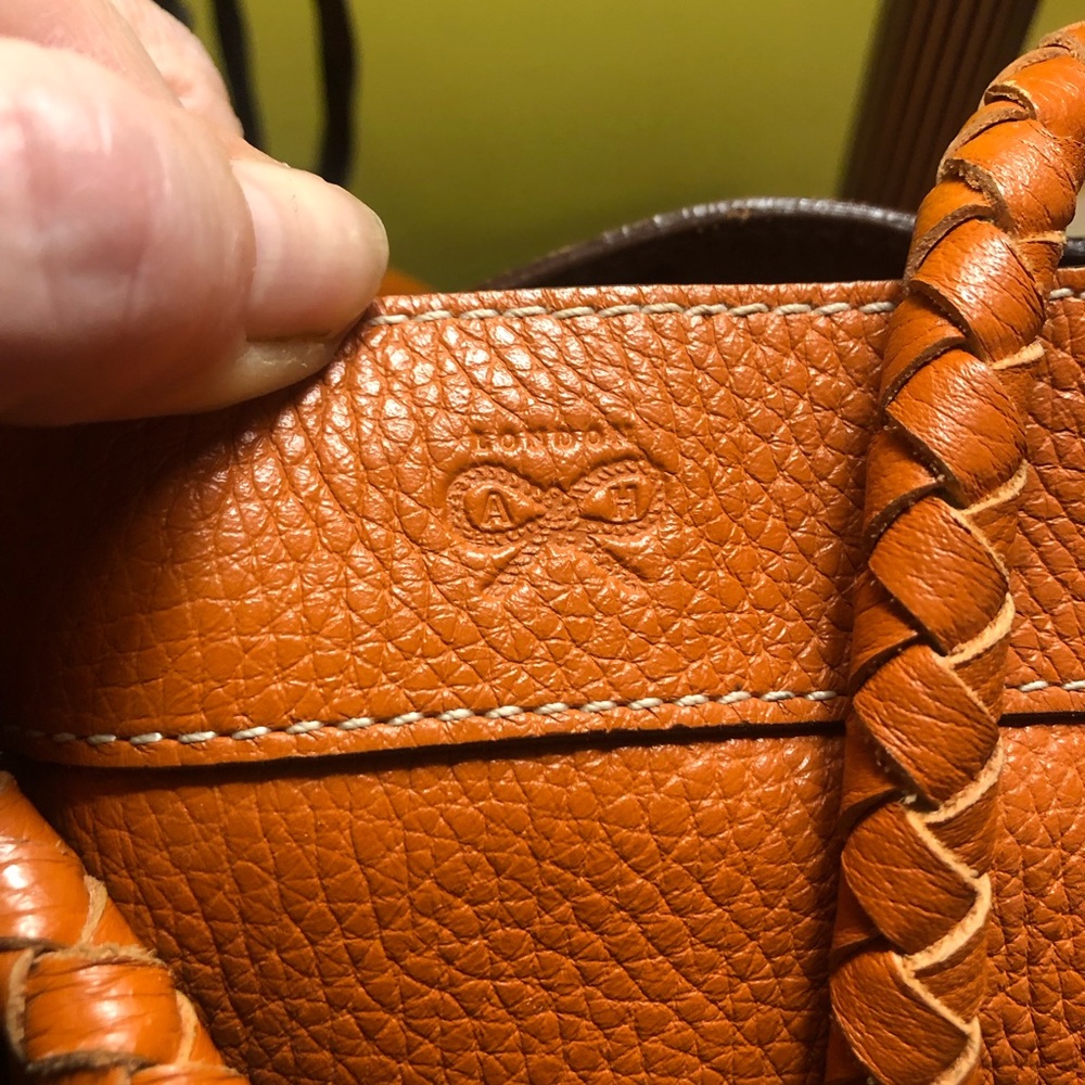Anya Hindmarch of London! Gorgeous Orange Leather Shoulder Bag - Picture 4 of 16